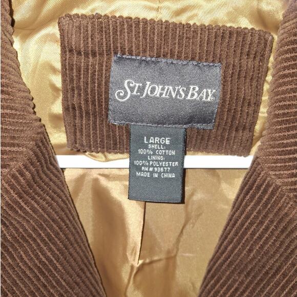 St. John’s Bay Vintage Brown Corduroy Blazer Size L Retro 70s Style - Picture 5 of 6
